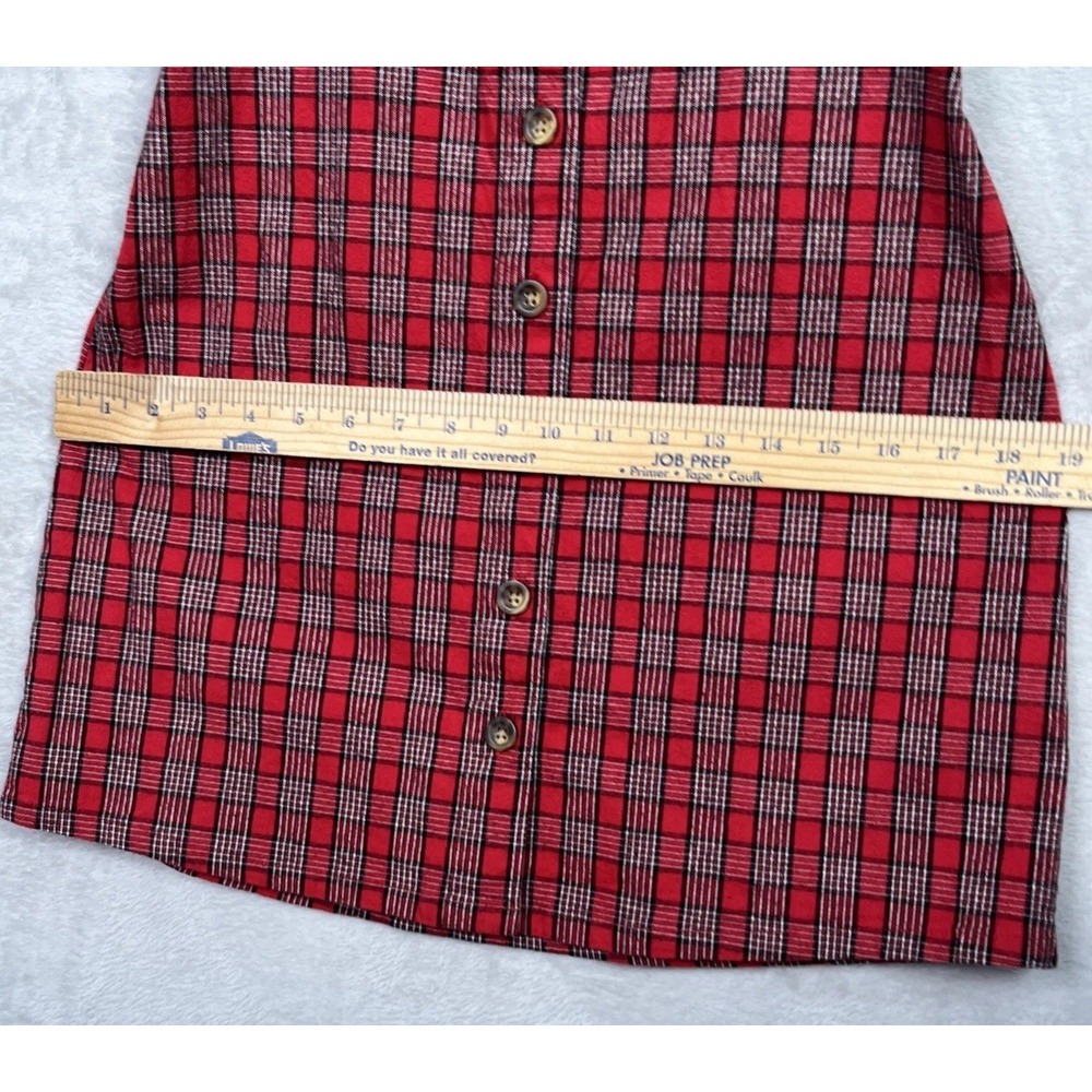 Hollister Red Overall Dress Plaid Jumper Sleeveless Women's Small Grunge Skater - Picture 9 of 12